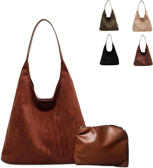 Purilite Select Leather Tote Bag for Women | Retro Hobo Bag | Slouchy Shoulder Bag | Office Handbag | Travel & Work Purse