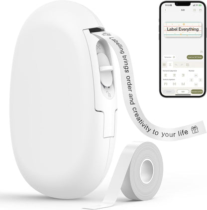 SUPVAN E10 Mini Bluetooth Label Maker Machine with Tape, Continuous Waterproof Label, Versatile App with 40+ Fonts and 600+ Icons, Inkless Labeler for Home, Kitchen, School, Office Organization, Green