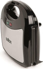 Salton 3-In-1 Pocket Sandwich Maker, Belgian Waffle Maker, and Electric Grill with Non-Stick Removable Dishwasher-Safe Plates, Indicator Lights, Cord Wrap and Upright Storage (SM154322), Small