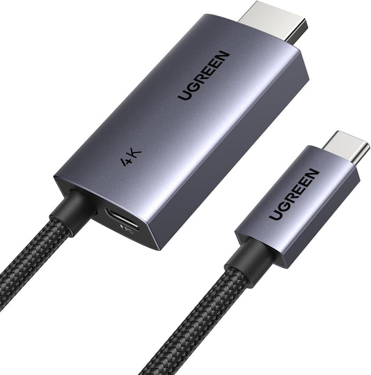 UGREEN USB C to HDMI Cable 100W PD Charger 4K@60Hz 1440P@144Hz 1080P@240Hz/120Hz Type C Thunderbolt 3/4/5 HDR Adapter Compatible with MacBook iMac Mac mini iPad Pro Air iPhone 16 15 Galaxy S24(2M)