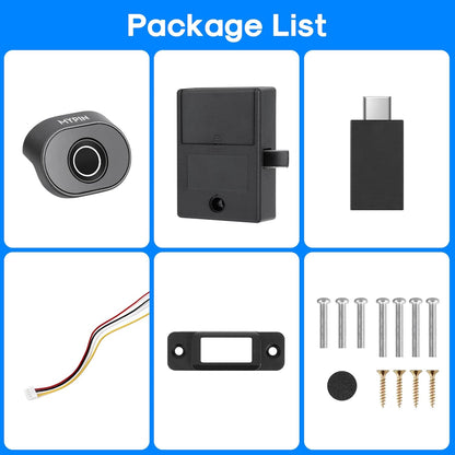 Bluetooth Fingerprint Cabinet Lock with Phone/Watch App Unlock, Smart Biometric Cabinet Lock, Keyless Hidden File Drawer Wardrobe Lock, Child Safety Electric Fingerprint Lock,DIY Wooden Furniture Lock
