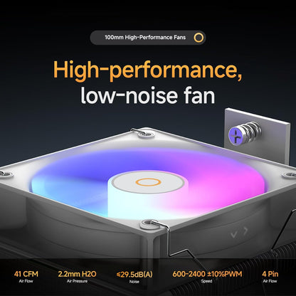 Gamma A40 ARGB BK CPU Cooler,100mm PWM Fan,133mm Height Single Tower Computer Compact CPU Air Cooler,4 Copper Direct Contact Heat Pipes,for Intel LGA 115X/1200/1700/1851 &AMD AM4/AM5