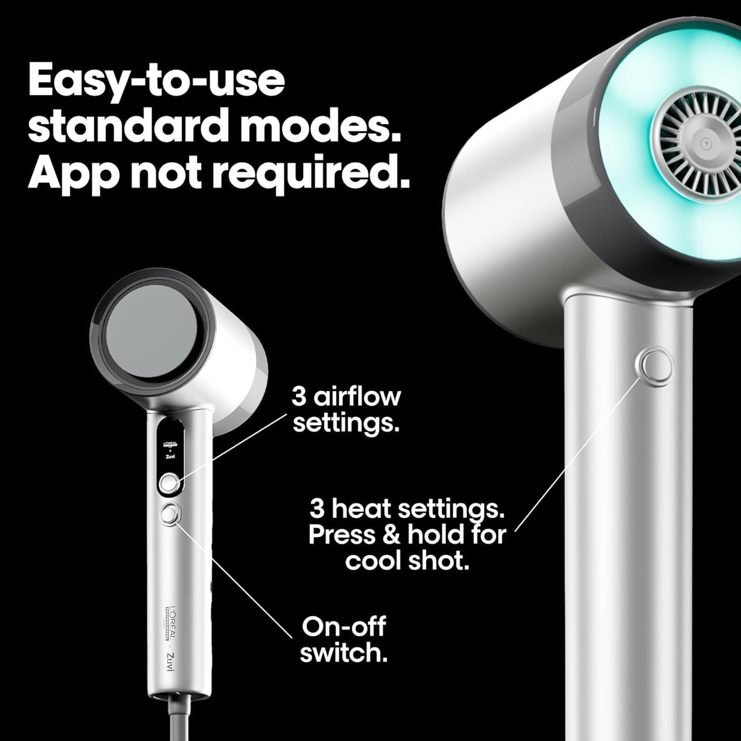 L'Oréal Professionnel AirLight Pro, Professional Hair Dryer Powered by Infrared-Light Technology and Wind, Fast Drying Without Heat Damage, Approved by Hair Pros, For All Hair Types