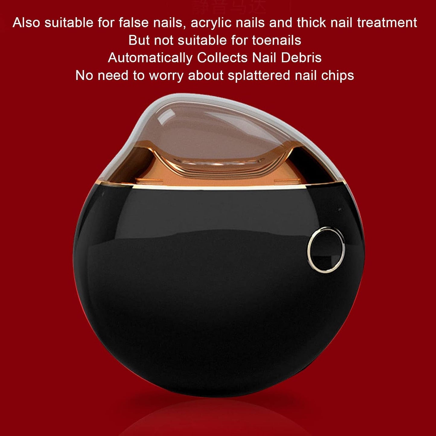 Electric Nail Clipper USB Rechargeable Nail Trimmer Nail Scissors Automatic Safety Fingernail Cutter for Children Seniors Adults (Black)