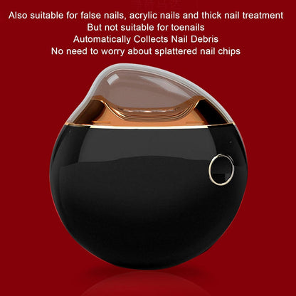 Electric Nail Clipper USB Rechargeable Nail Trimmer Nail Scissors Automatic Safety Fingernail Cutter for Children Seniors Adults (Black)