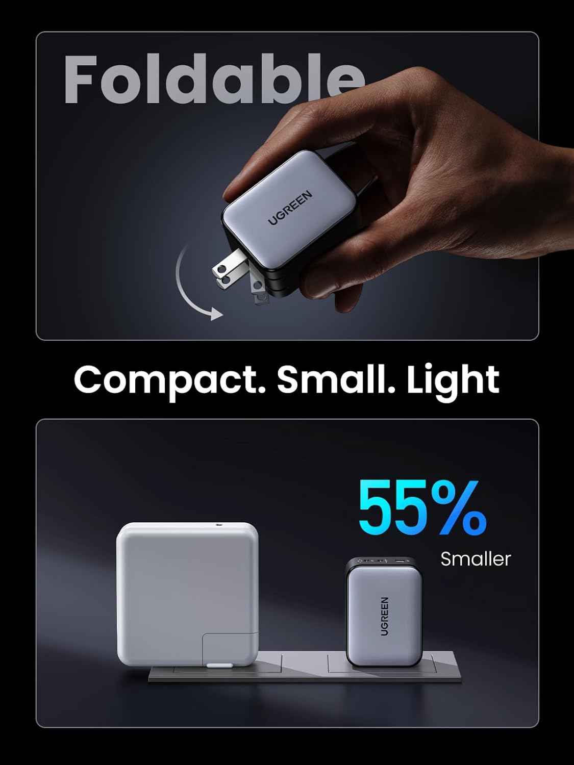 UGREEN 65W USB C Charger Nexode X Series, 3-Port PPS Mini Fast GaN Charger Block with GaNinfinity Chip for MacBook Pro/Air, iPhone 15 Pro/14, iPad Pro, Galaxy S24/S23, Pixel 8, Steam Deck