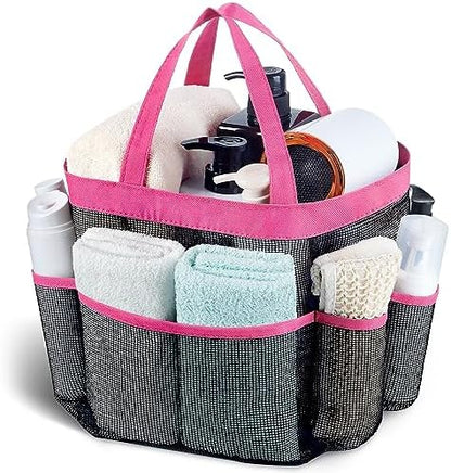 Attmu Mesh Shower Caddy Portable for College Dorm Room Essentials with 8 Pockets, Hanging Shower Caddy Basket Tote Bag Toiletry Accessories for Bathroom