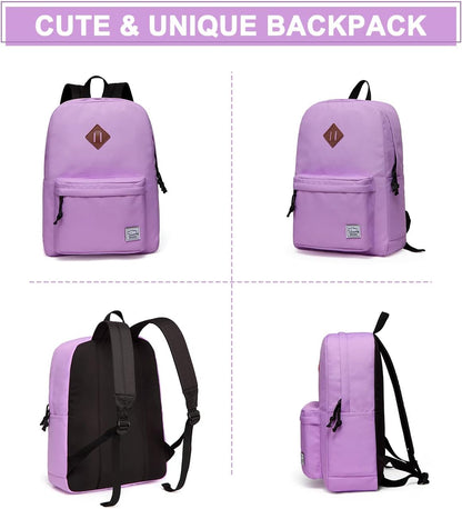 School Backpack for Kids, VASCHY Lightweight Water Resistant Casual Schoolbag Daypack for Men Women Teen Boys Girl Bookbag
