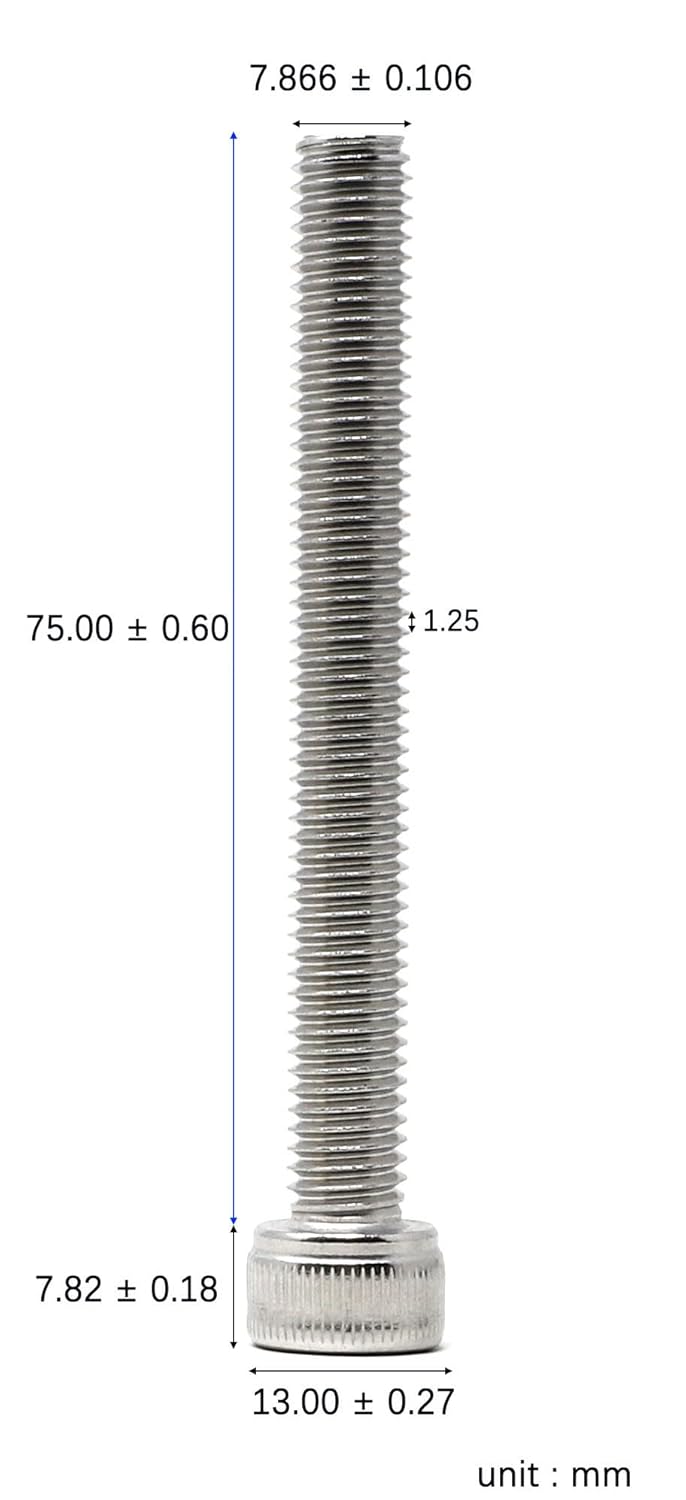 iexcell 25 Pcs M6 x 20mm Thread Pitch 1 mm Stainless Steel 304 Hex Socket Head Cap Screws Bolts Kit
