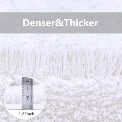 Bathroom Rugs Set 2 Pieces - Bath Rugs Ultra Soft Absorbent Non-Slip Fluffy Thick Microfiber Cozy Bath Mats Set for Tub Shower Bathroom Floors Accessories, 20"x32" & 16"x24" Set of 2 (Beige)