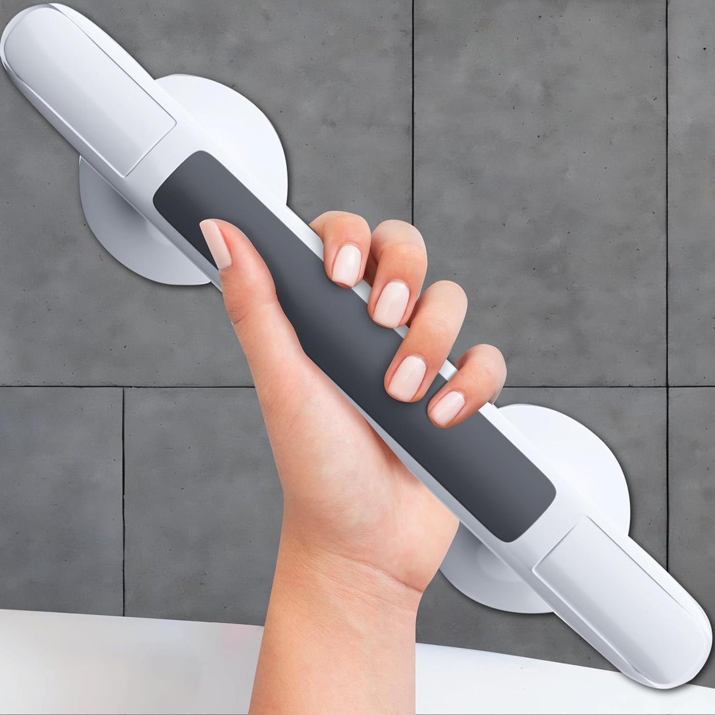KINFAVOU Grab Bars for Bathtubs and Showers, 2 Pack Shower Handle 12.5 Inch Strong Suction Shower Bar, Grab Bars for Elderly for Wall, Shower Grab Bars for Seniors