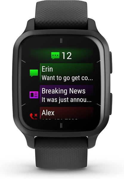 Garmin Venu® Sq 2 GPS Smartwatch, All-Day Health Monitoring, Long-Lasting Battery Life, AMOLED Display, Slate and Shadow Gray