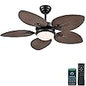DWVO 52" Ceiling Fans with Lights, Tropical Ceiling Fan with Lights and remote, LED Tri-Color Temperature, Reversible 6 Speeds w/Quiet DC Motor for Living Room, Dining Room, Bedroom