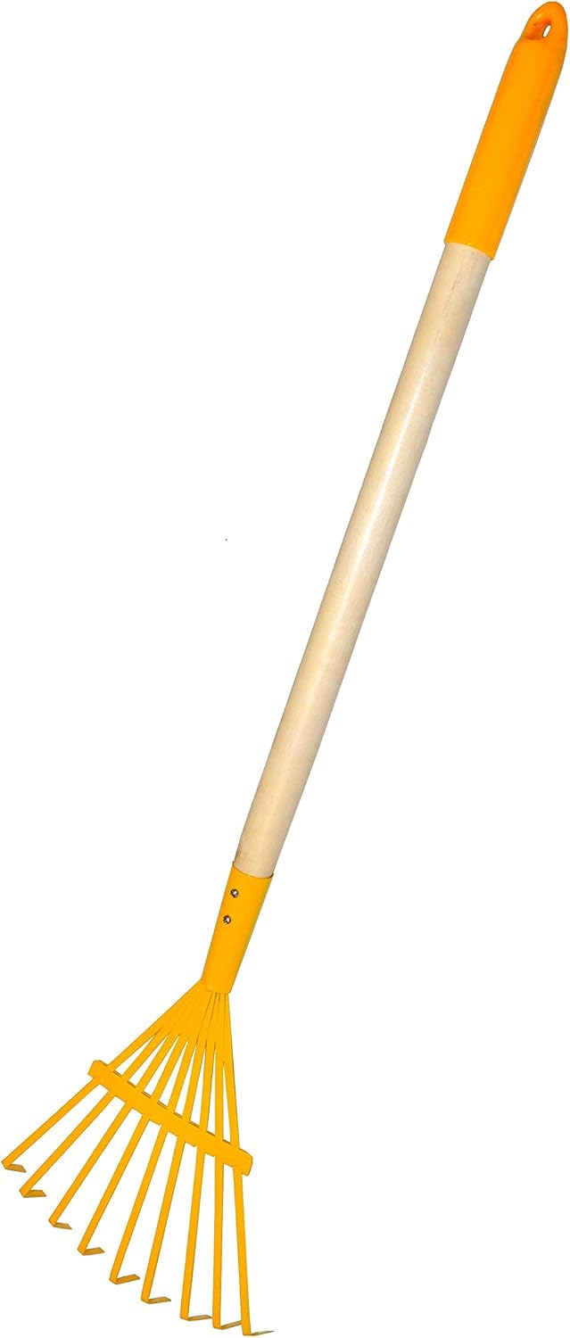 G & F Products 10018 JustForKids Kids Garden Tool Set Toy, Rake, Spade, Hoe and Leaf Rake, Reduced Size, 4-Piece