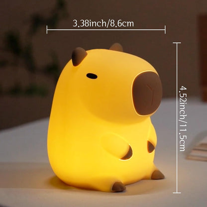 YuanDian Capybara Night Light - Adorable Gift for Women, Teen. Decorate Bedroom with Cute Silicone Capybara Nightlights Christmas for Girls and Boys