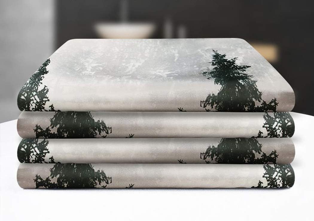 Mantto Canadian Smoky Mountain Cliff Outdoor Idyllic Photo Art Shower Curtain, National Parks Home Decor Curtain, Waterproof Polyester Fabric Bathroom Shower Curtain with Hooks 72" x 72"