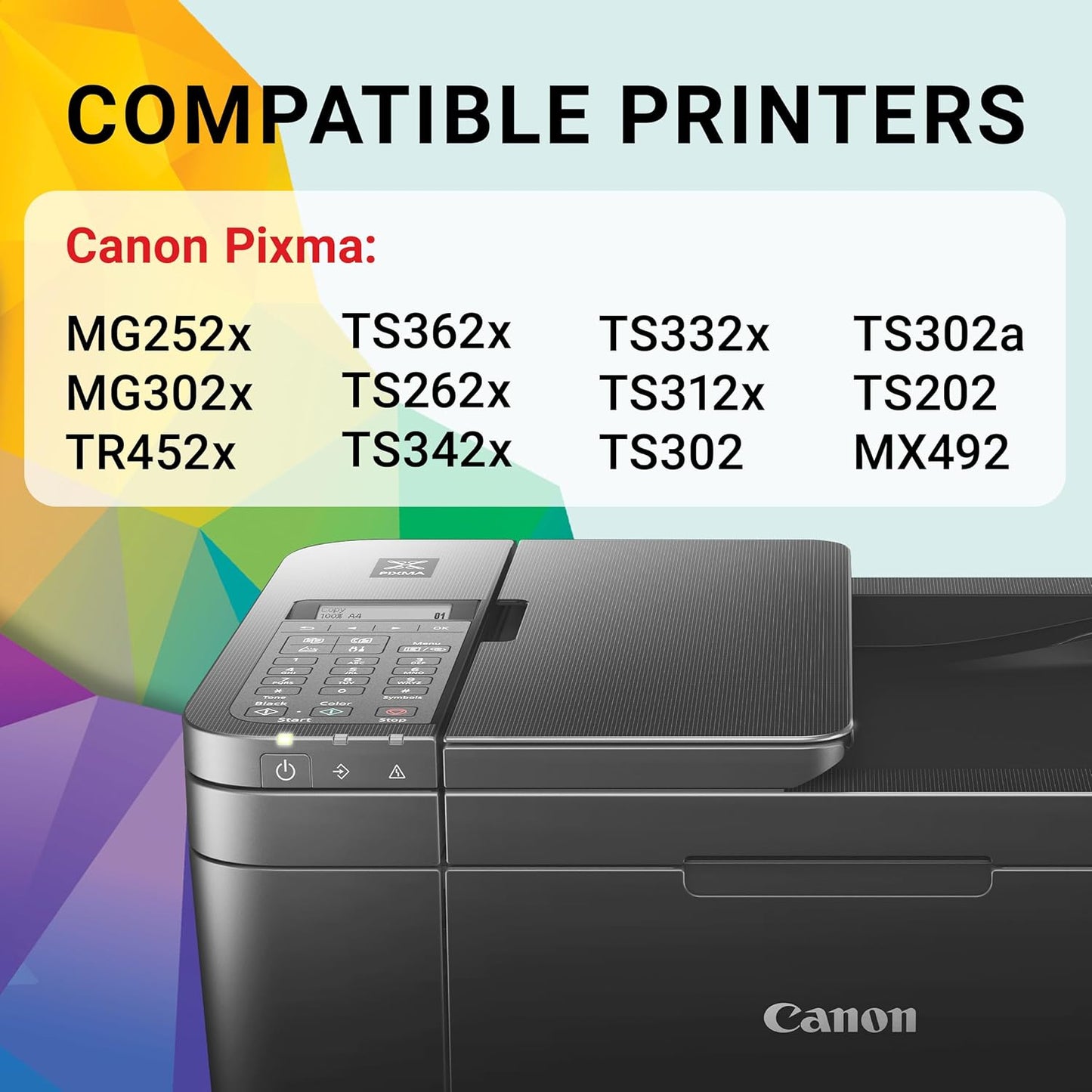 Canon PG-245 Black Ink Cartridge – Compatible for PIXMA iP2820, MG2420, MG2920, MX492, TS3120 Printers – Smudge Resistant Ink - PuriLite