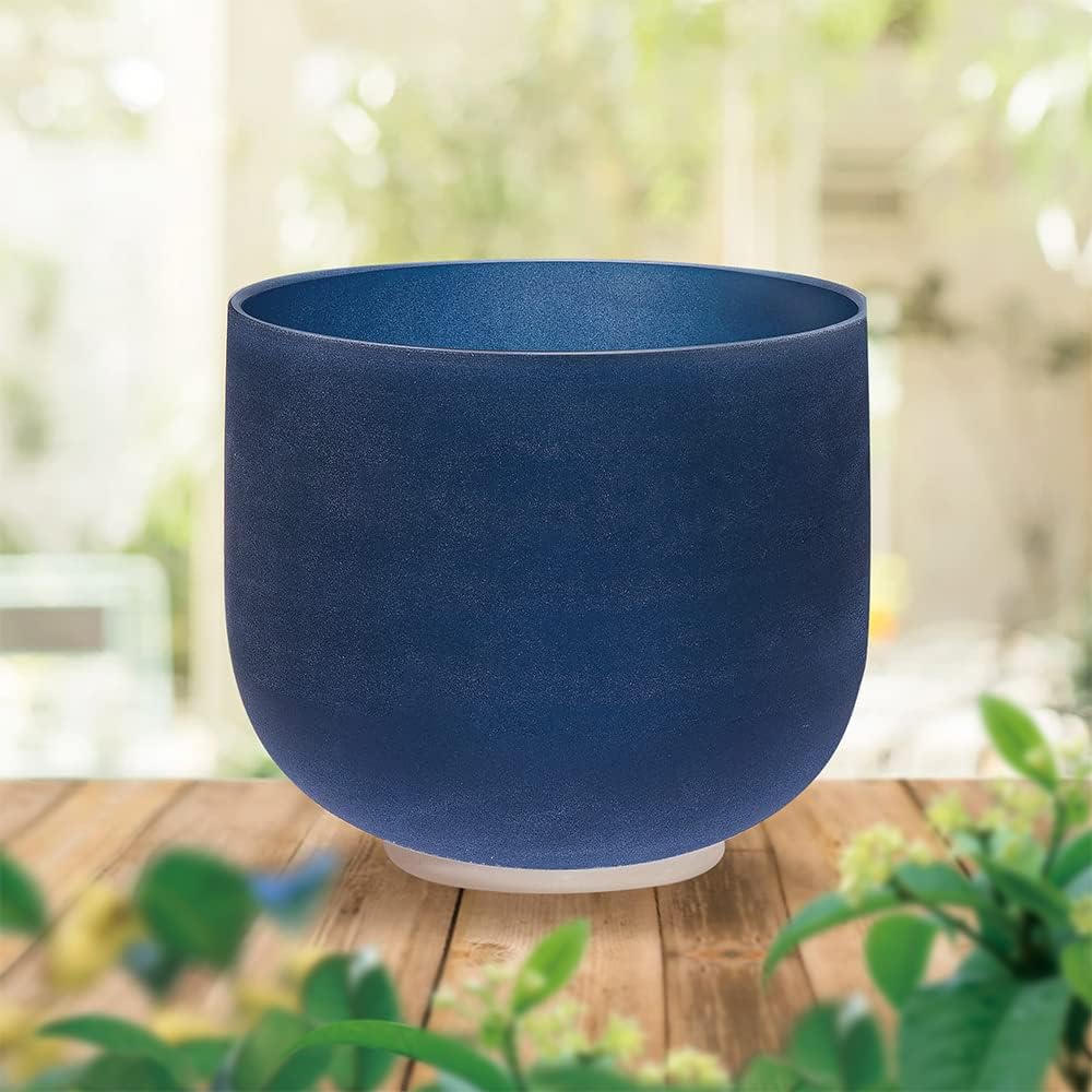 TOPFUND F Note Crystal Singing Bowl Heart Chakra 8 inch with Heavy Duty Carrying Case and Suede Striker