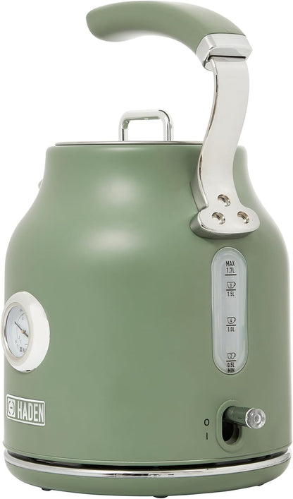 Haden Dorset 75070 Retro Stainless Steel Tea Kettle, 1500W Hot Water Kettle Electric Kettles for Boiling Water, 1.7L Black/Copper Electric Tea Kettles Automatic Shut Off, Boil-Dry Protection Tea Pots