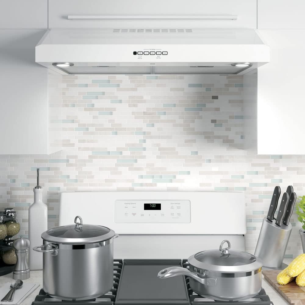 GE 30" 4 Speed Unde the Cabinet Vent Hood White JVX5300DJWWC