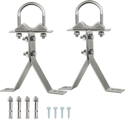 XRDS-RF 16 Inch Heavy-Duty Wall Mount Stand Off Mast for TV Antenna - Windproof Mounting Bracket (2-Leg + 2-Leg)