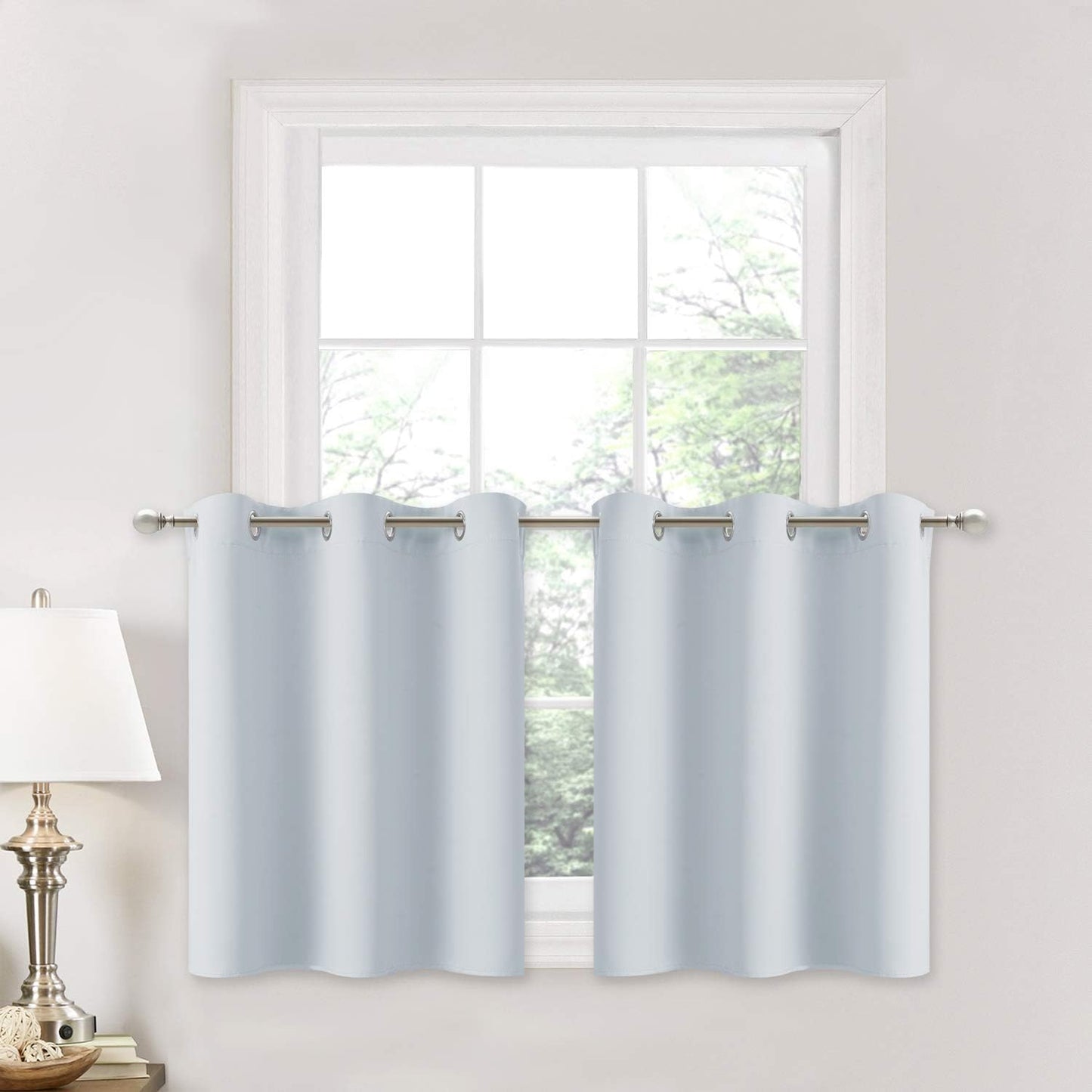 NICETOWN Blackout Curtains 2 Panels for Bedroom- Thermal Insulated Grommet Blackout Curtains 63 Inches Long for Living Room/Kitchen Rideaux occultants (2 Panels, W42 x L63 -Inch,Grey)