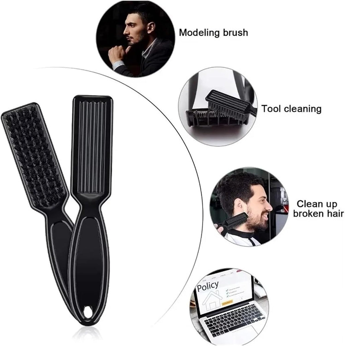 3PCS Professional Barber Neck Duster Set Haircut Beard Shaving Brush Spray