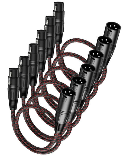 VANDESAIL XLR Cables 25ft 2 Pack, Durable Nylon Braided XLR Microphone Cable, Mic Cable, Shielded and Fully Balanced OFC Male to Female Cord for Recording Mixer Amplifie Speaker Black White