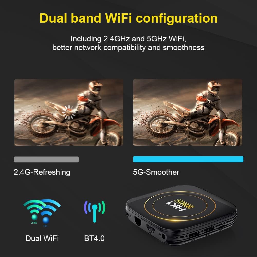 Android Box 12.0 HK1 Box Andorid TV Box 12.0 4GB RAM 64GB ROM H618 with Dual-WiFi 5G Hz/2.4GHz BT 4.0Ethernet 6K 3D USB 2.0 Ultra HD