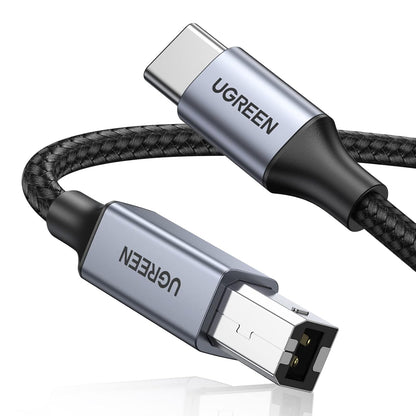 UGREEN USB C Printer Cable C to A Printer Scanner Braided MIDI Cable Compatible with DJ Controller, MIDI Keyboard, Digital Mixing Console, Piano Keyboard for MacBook Pro, iPad, 6ft
