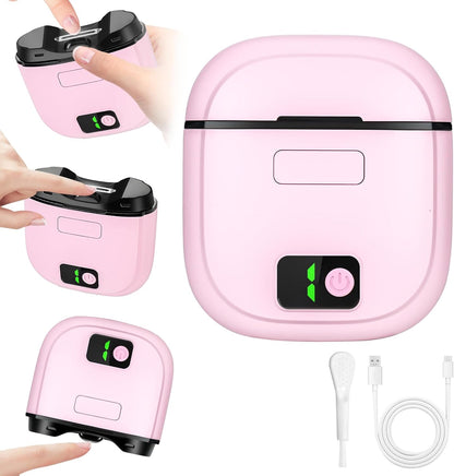 Electric Nail Clippers, 3-Speed Adjustable Automatic Nail Clippers, Nail Clippers with Led Indicator Lights,USB Rechargeable, Adult, Child, and Elderly Safe Electric Nail Trimmers (Pink)