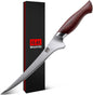 SHAN ZU Fillet Knife 7 inch, Razor Sharp Boning Knife for Meat in 10Cr15Mov Japanese High Carbon Steel Fish Knife, Professional Kitchen with Flexible Blade and Ergonomic Pakkawood Handle