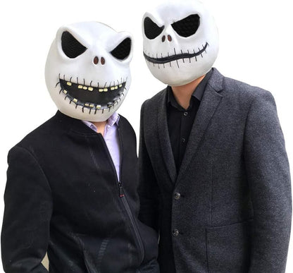 HOMELEX Jack Skellington Mask Helmet Halloween Carnival Nightmare Jack Skeleton Head Mask Horror Scary Cosplay Mask for Adult