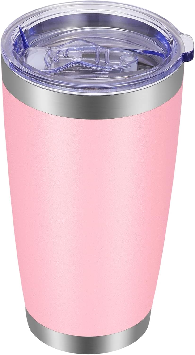 VEGOND 20oz Tumbler with Lid and Straw Stainless Steel Tumbler Cup Bulk Vacuum Insulated Double Wall Travel Coffee Mug Powder Coated Coffee Cup (Bluish Violet 6 Pack)