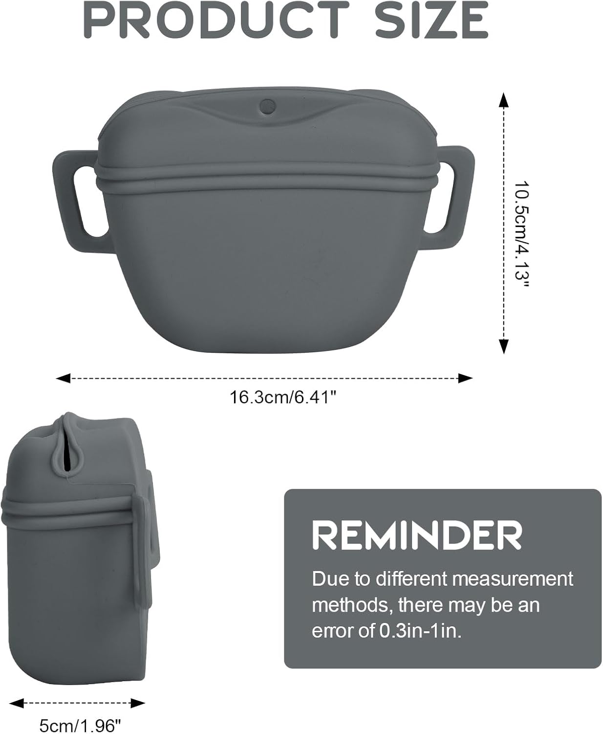 Dog Treat Pouch for Training, Silicone Magnetic Closure Dog Treat Bag Portable Treat Pouch with Belt, Waterproof Small Treat Bag for Dog Training, Dog Walking (Gray)