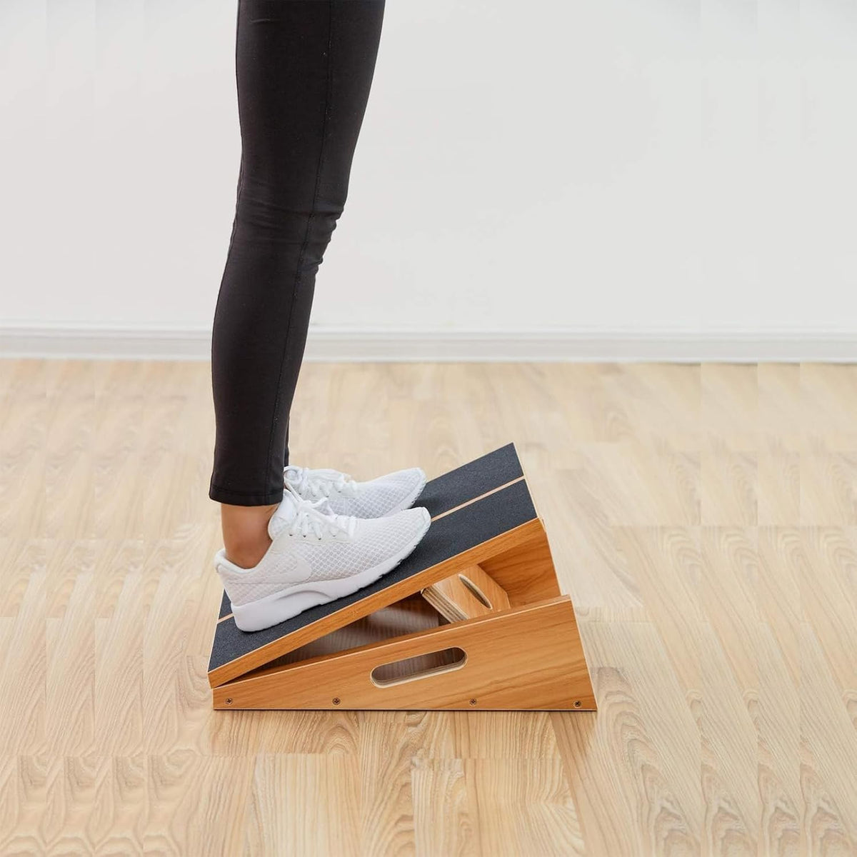 StrongTek Wooden Slant Board, Adjustable Incline, Side Handles, Non-Slip