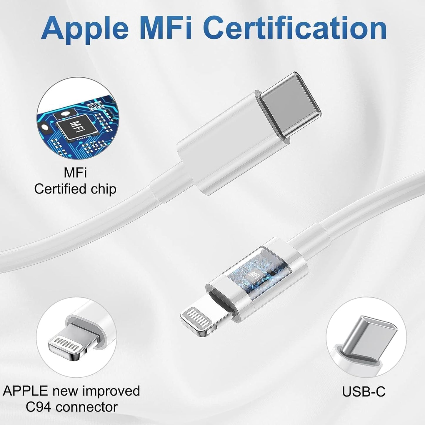 Purilite Select 20W USB-C Fast Charger Set with MFi-Certified Lightning Cable