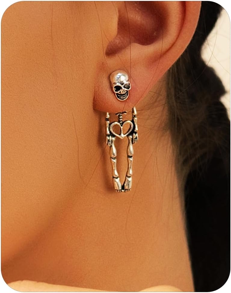 Halloween Earrings Skeleton Skull Dangle BOO Ghost Witch Tassel Terror Knife Earrings