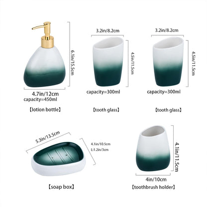 White Bathroom Accessories Set,Modern Countertop Bathroom Decor,Luxury 6 Piece Bathroom Accessory Set,Complete with Soap Dispenser,Toothbrush Holder,Tumbler,Tray