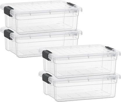 Superio Storage Bins with Lids- 3 Pack, 1.85 Qt Clear Boxes for Organizing, Stackable Plastic Containers- BPA Free, Non-Toxic, Odor Free, Organizer for Home, Office, Dorm
