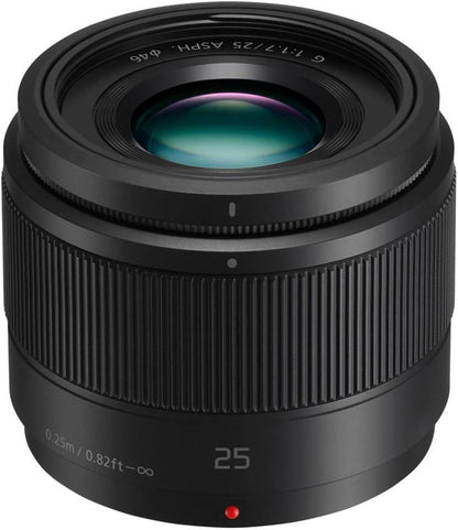 Panasonic HH025 LUMIX G Lens, 25mm, F1.7 ASPH, Mirrorless Micro Four Thirds, Black