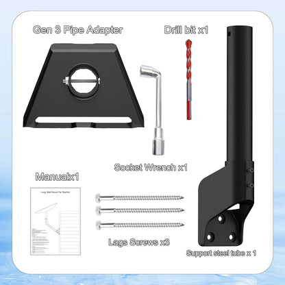 Gen 3 Mount for Starlink, 360° Rotatable Roof & Wall Mount Compatible with Starlink Standard 4/4X/V3