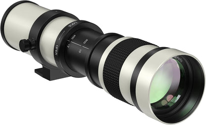 EF/EF-S 420-800mm F8.3 Telephoto Zoom Lens(MF) + T-Mount Adapter for Canon EOS Rebel T8i/T7i/T7/T6i/T5/T3i/T2i/XSi/SL3/SL2/T100/90D/80D/70D/50D/5D Mark IV/6D II/7D II/1D X III II-DSLR Cameras Lenses