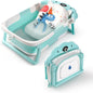 Baby Bathtub with Thermometer & Cushion, Portable Tub for 0-36 Months