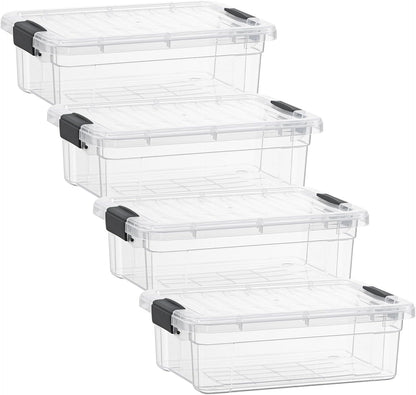 Superio Storage Bins with Lids- 3 Pack, 1.85 Qt Clear Boxes for Organizing, Stackable Plastic Containers- BPA Free, Non-Toxic, Odor Free, Organizer for Home, Office, Dorm