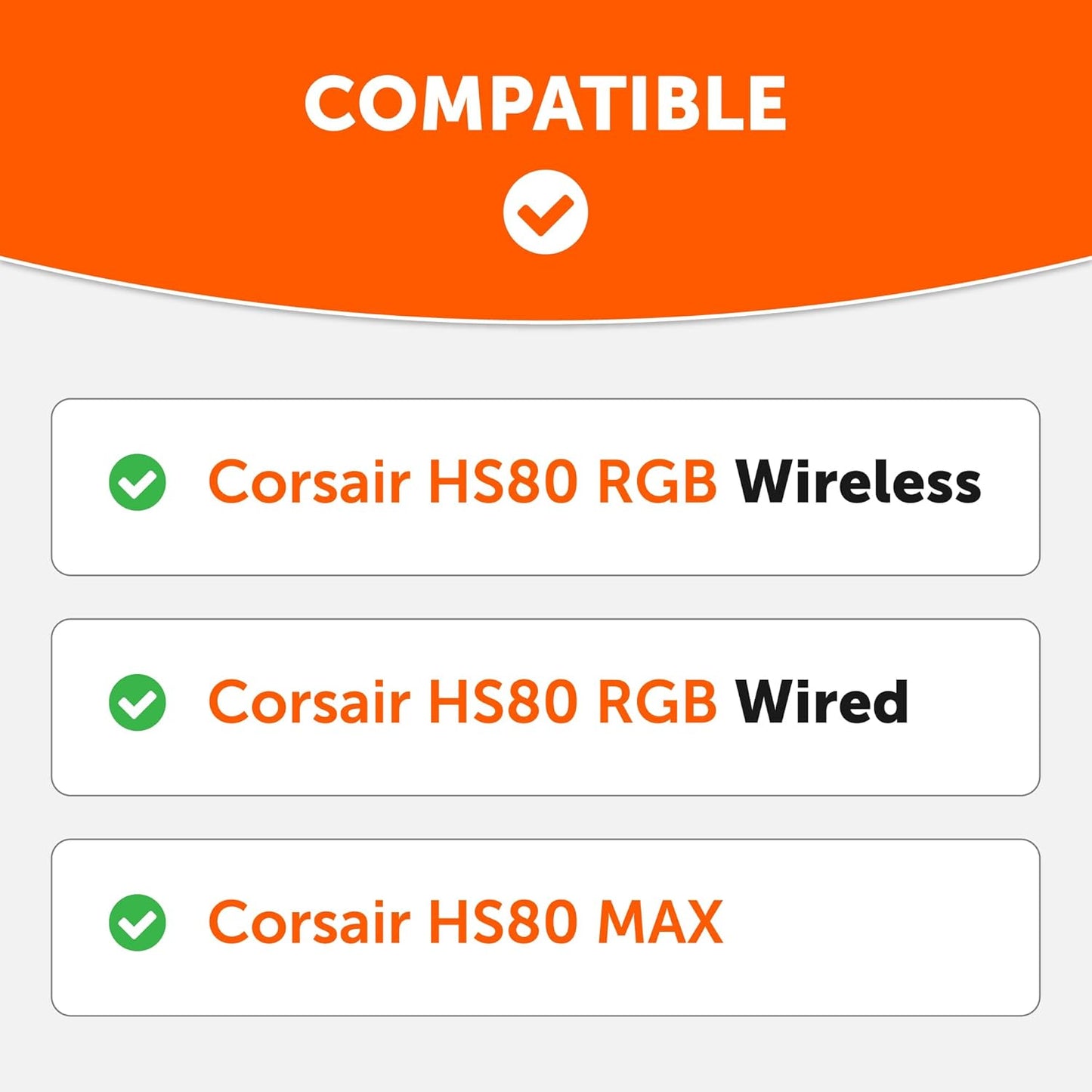 WC Freeze HS80 - Cooling Gel Earpads for Corsair HS80 RGB Wireless, Wired, & HS80 Max by Wicked Cushions - Elevate Comfort, Thickness & Sound Isolation for Epic Gaming Sessions | Black