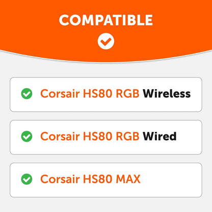 WC Freeze HS80 - Cooling Gel Earpads for Corsair HS80 RGB Wireless, Wired, & HS80 Max by Wicked Cushions - Elevate Comfort, Thickness & Sound Isolation for Epic Gaming Sessions | Black