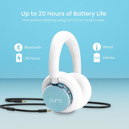 Puro Sound Labs BT2200 Plus Volume Limited Kids’ Bluetooth Headphones (Blue)