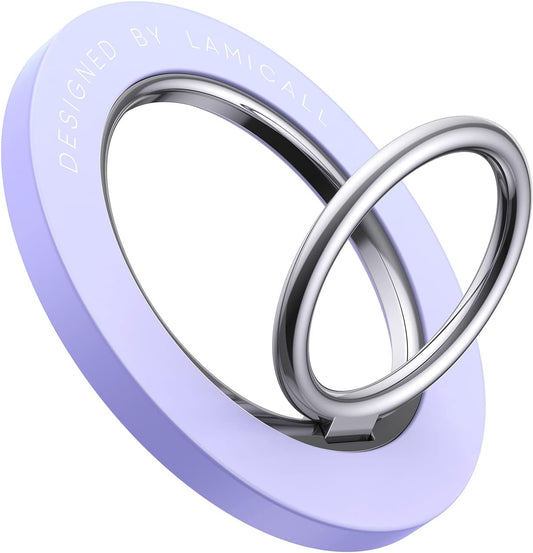 Magnetic Phone Ring Holder for Magsafe - Lamicall 【Wireless Charger Friendly】 Grip Stand, Phone Ring Stand for Magsafe Accessories, Violet