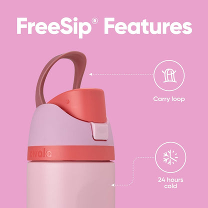 24 oz Insulated Stainless Steel Water Bottle with Straw Lid – Double Wall Cold Drink Bottle for Sports, Travel, Gym, and Daily Hydration (Pink) - PuriLite